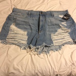 Forever 21+ Ripped Jean Shorts